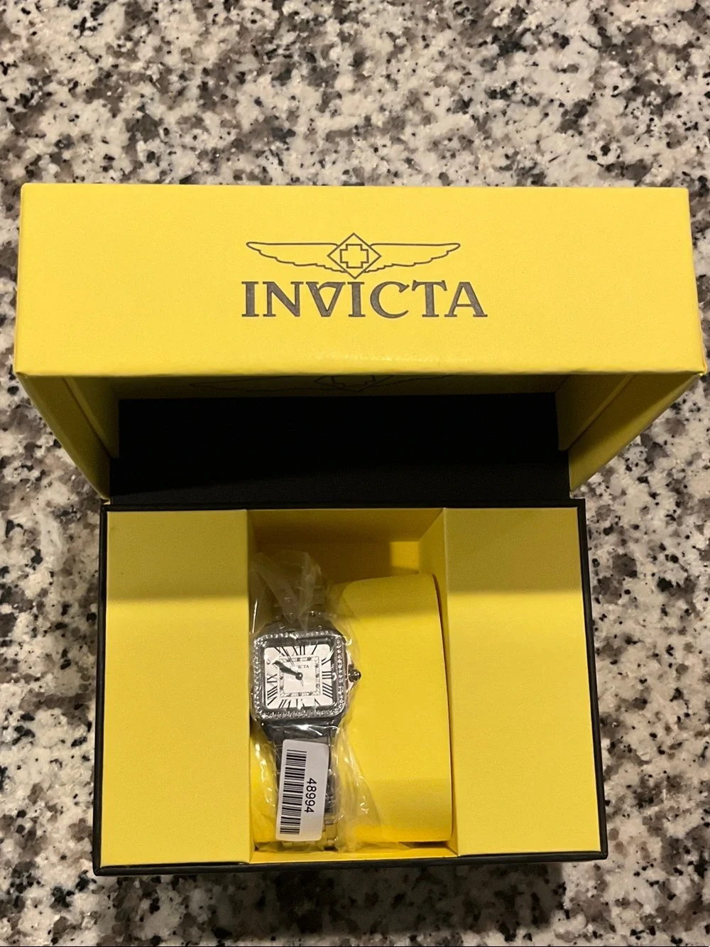 Invicta Women Silver Square Watch with White Dial